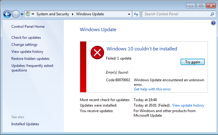 устранение неполадок при замене обновлений Windows XP
