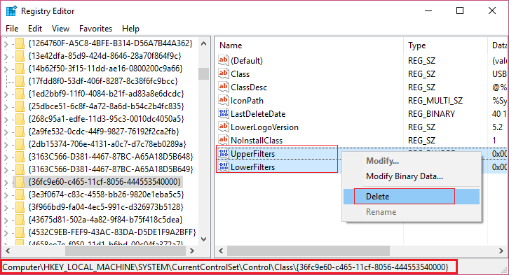 Delete-UpperFilters-and-LowerFilters-key