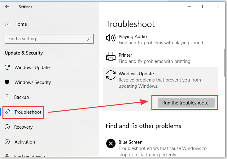 windows update troubleshooter