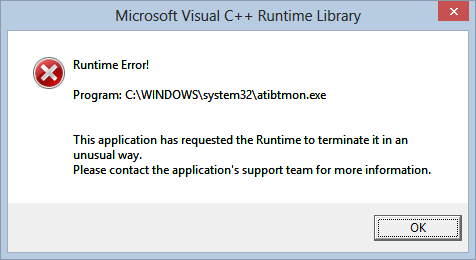 5 Ways To Fix Atibtmon Exe Runtime Error In Windows 10 8 7 Vista And Windows Server