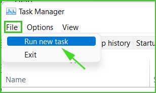 Task Manager New Task