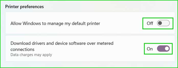 disallow windows to make default printer