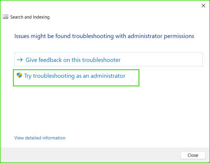 Search Troubleshooter