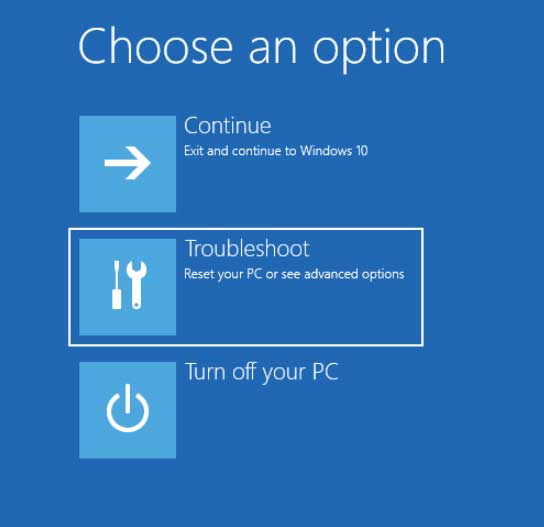 Troubleshoot in Advanced Startup Menu Windows 10 & 11