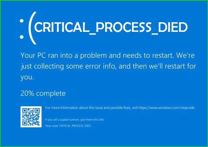 CRITICAL_PROCESS_DIED