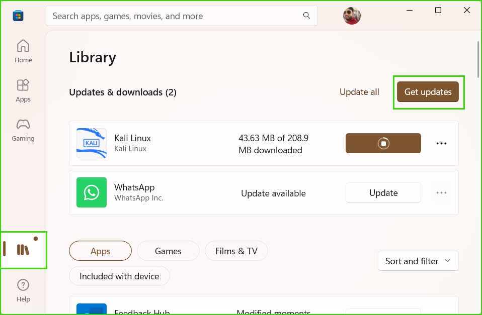 update ms store apps