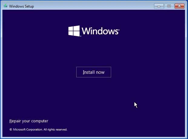 Install Windows - Step 2