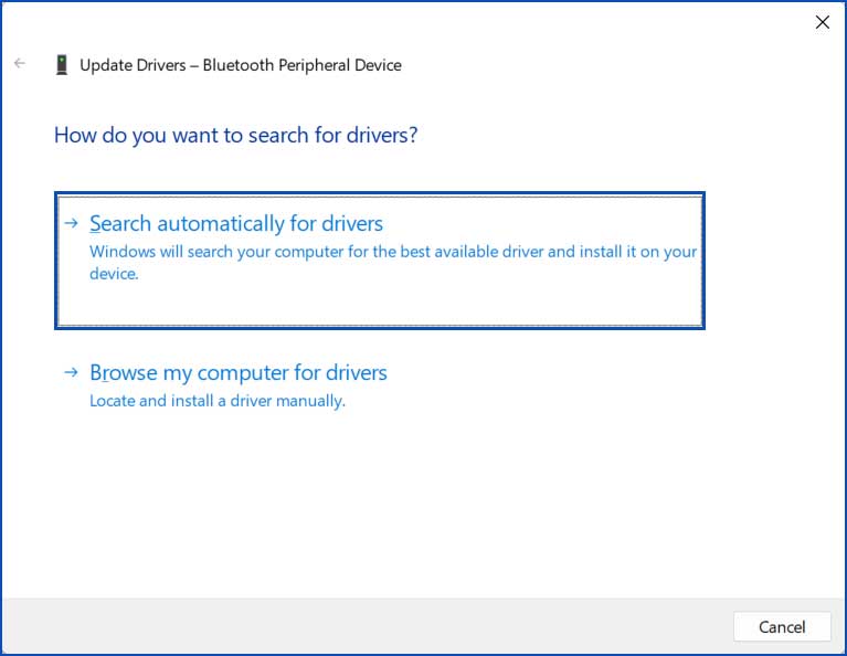 search automatically for drivers