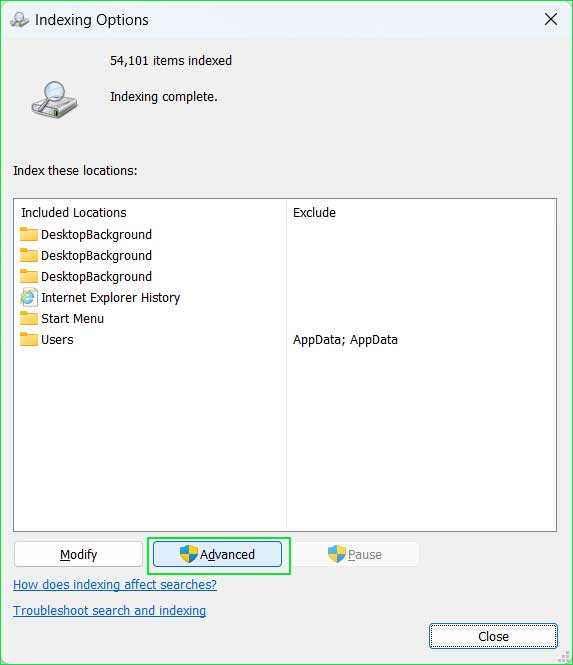 Indexing_advanced_options