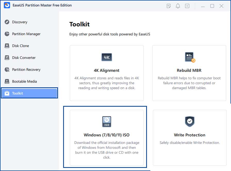 EaseUS Partition Master - إنشاء محرك أقراص USB قابل للتمهيد