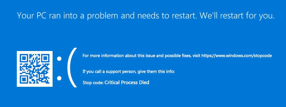Critical Process Died Windows 11/10 Error