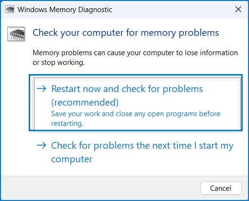 Run memory diagnostic tool after restart.